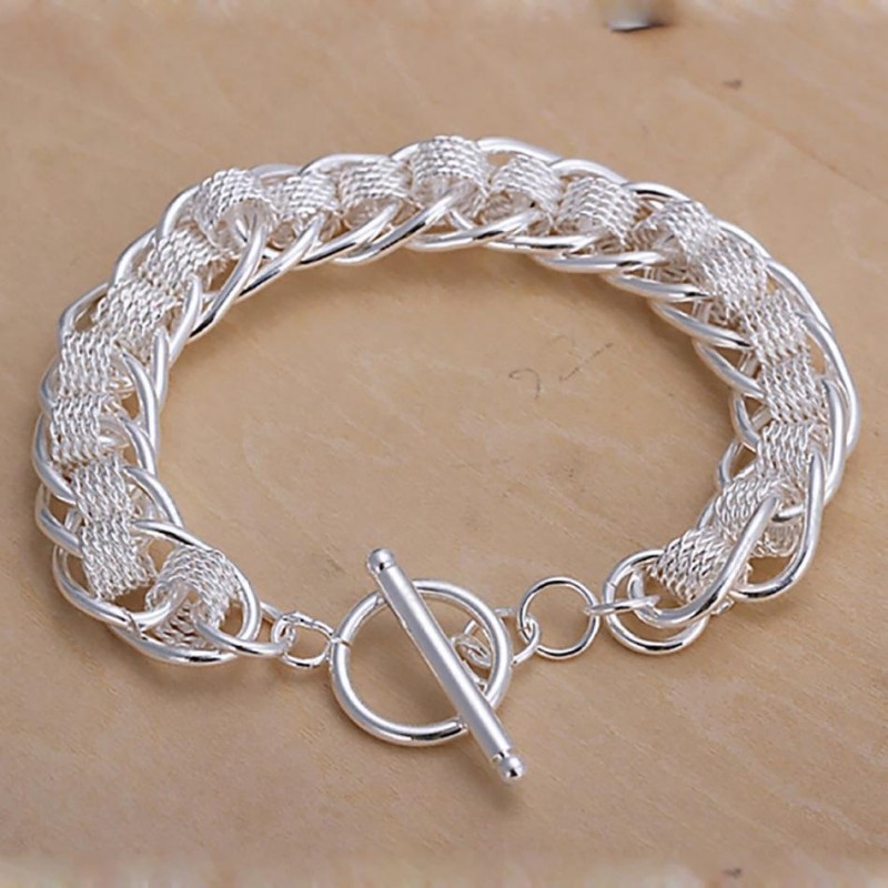 Womens Knitted Circle Retro Large-Tooth Bracelet