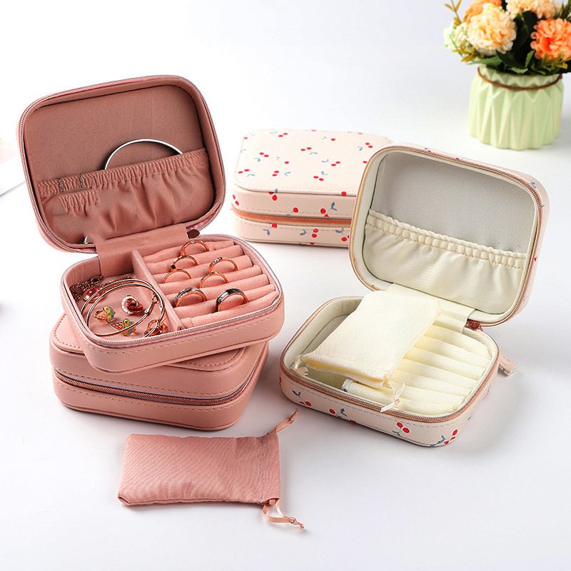 Portable Earrings Ring Jewelry Leather Jewelry Sto...