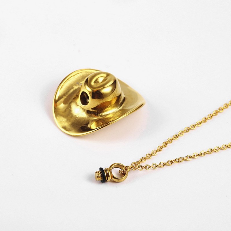 Small Note Necklace Titanium Steel Cowboy Hat Necklace