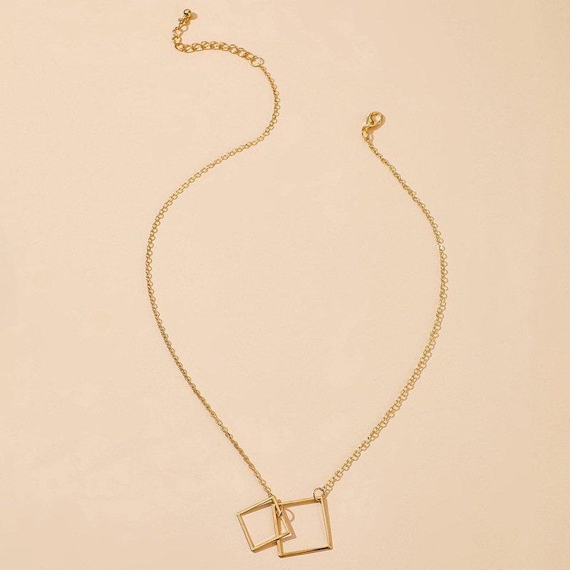 Square Alloy Ins Bohemian Fashion Single-layer Nec...