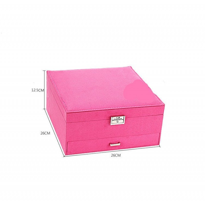 Flannelette Jewelry Box Large Space Three Layer Jewelry Box