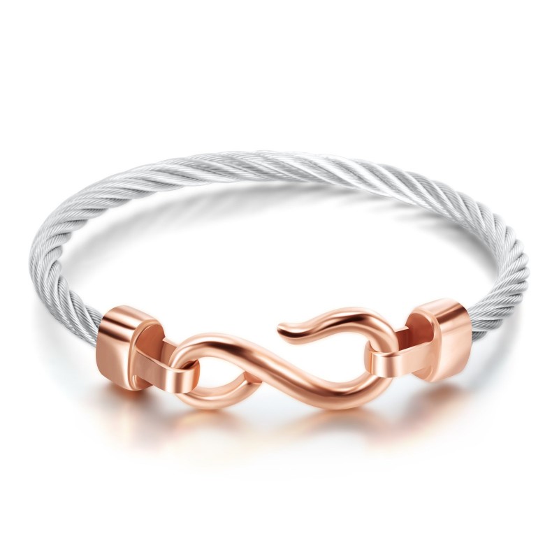 Steel Fish Hook Shape Figure 8 Titanium Steel Bracelet Stainless Steel Jewelry