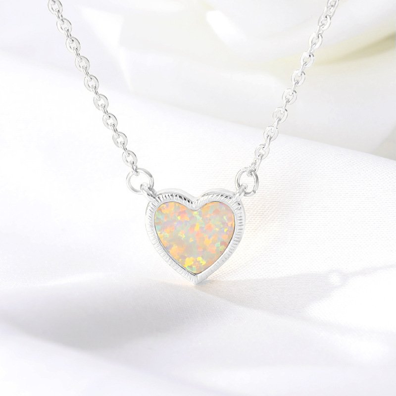 Romantic Heart Necklace Copper Zircon Pendant Necklace