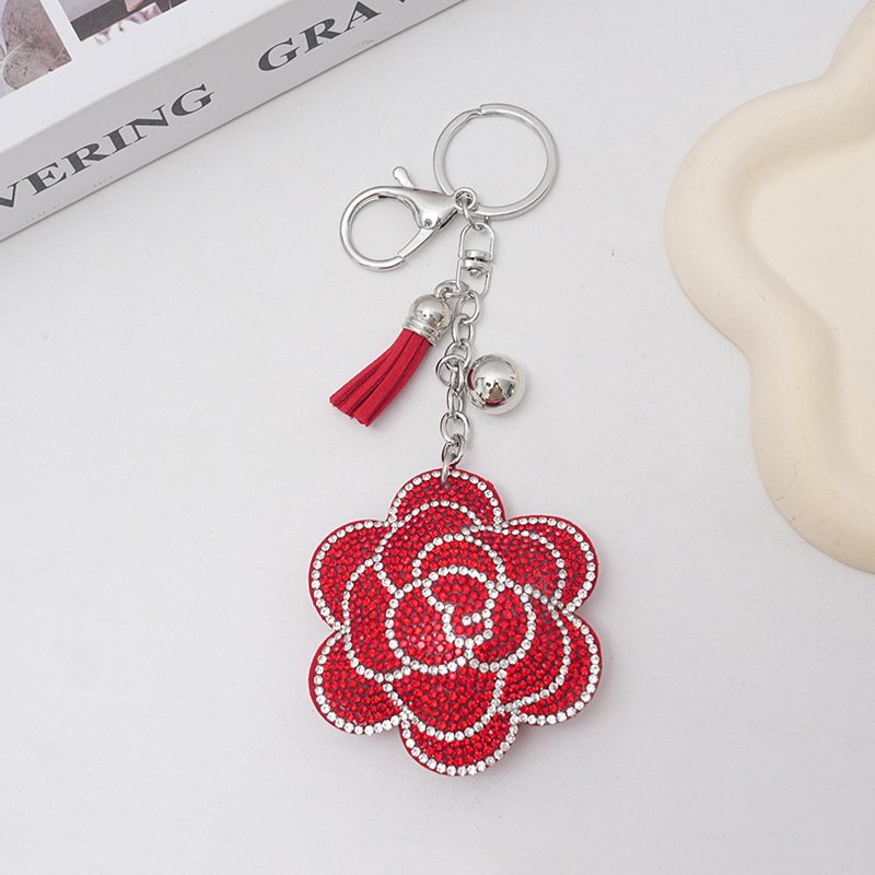 Creative Plum Blossom Hot Rhinestone Keychain Fashion