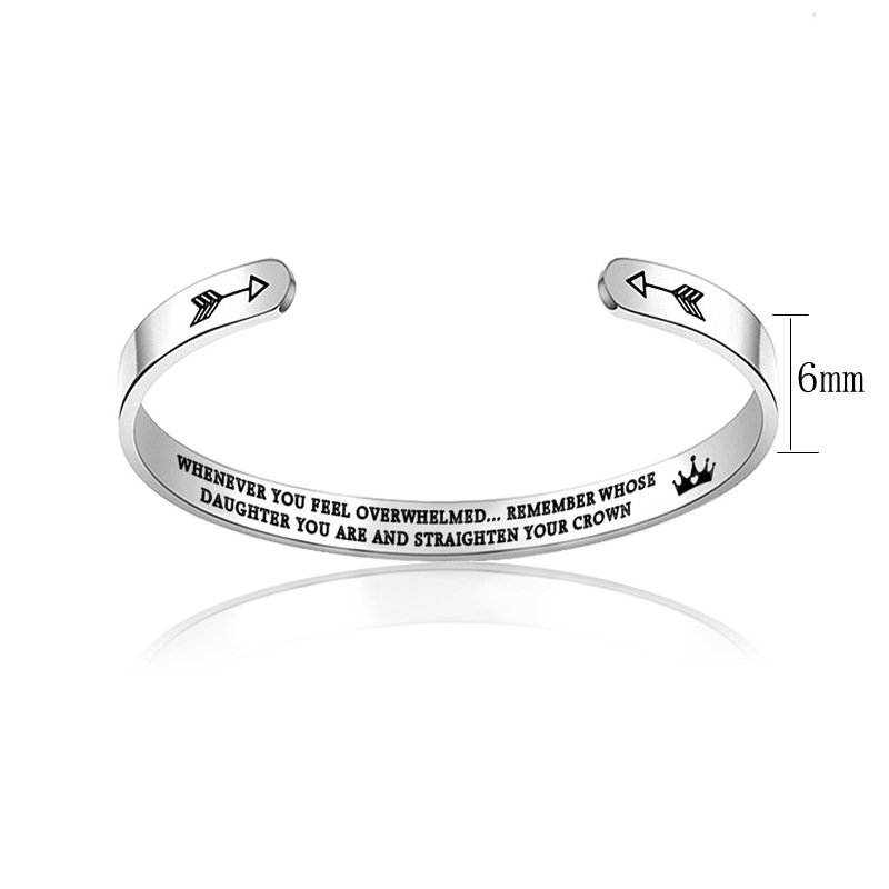 Cross-border Best-selling C-shaped Open Titanium Steel Bracelet