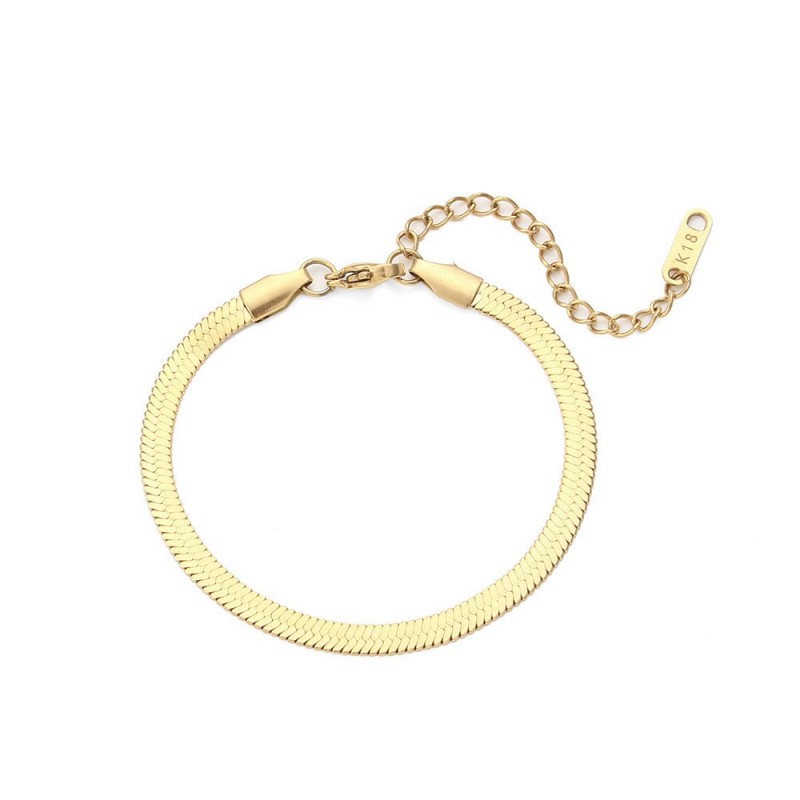 Women's Simple Stainless Steel Gold Plated Snake Chain
