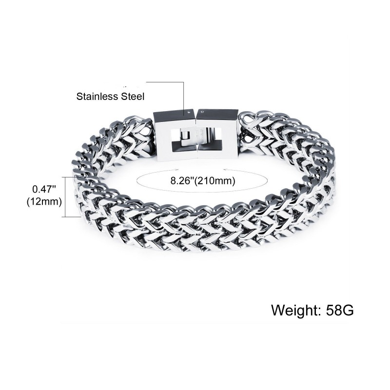 Square Fish Scale Men's Titanium Steel Bracelet