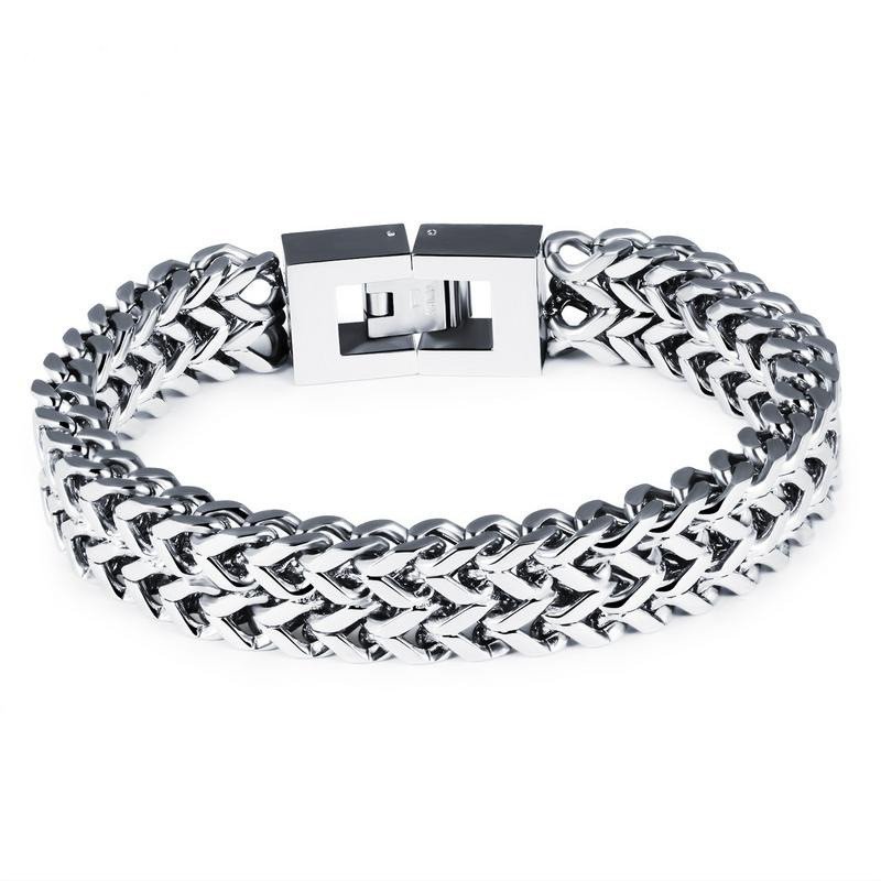 Square Fish Scale Men's Titanium Steel Bracelet