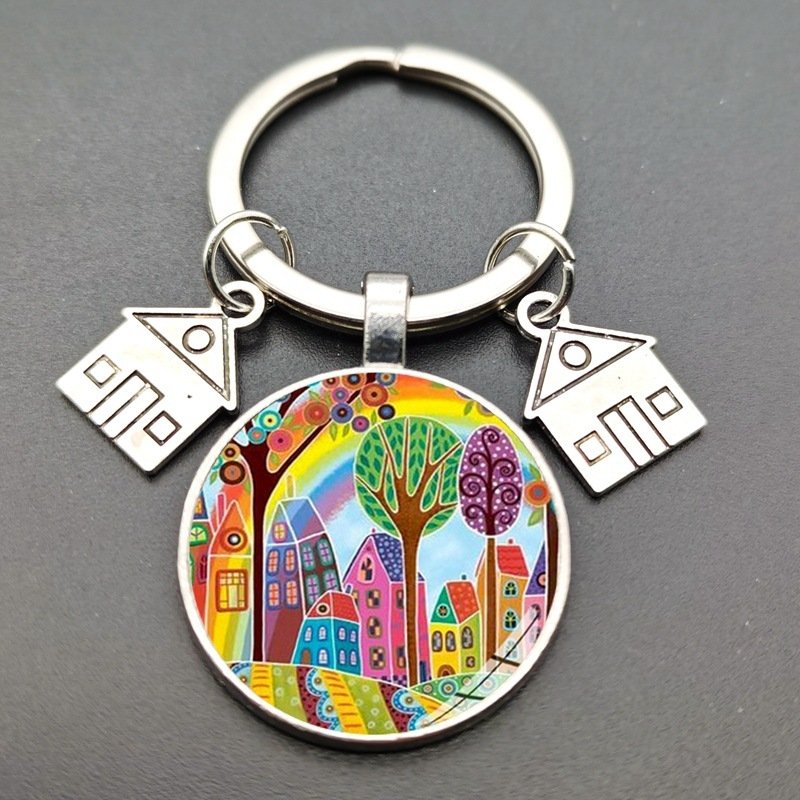 Crystal Glass Keychain Pendant Creative Letters
