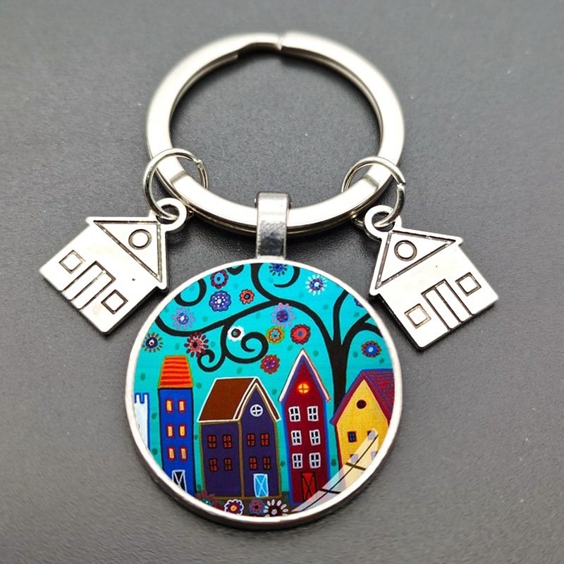 Crystal Glass Keychain Pendant Creative Letters