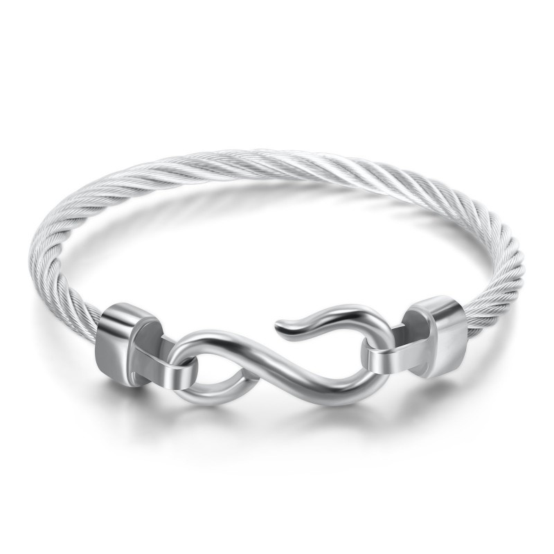 Steel Fish Hook Shape Figure 8 Titanium Steel Bracelet Stainless Steel Jewelry