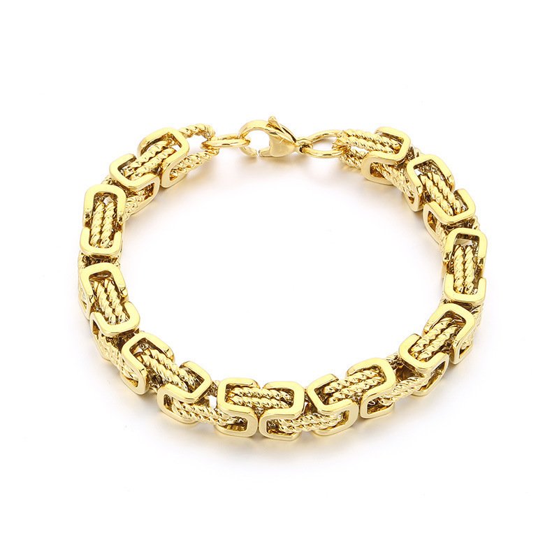 Retro Style Minimalist Hand Knotted Titanium Steel Mens Bracelet