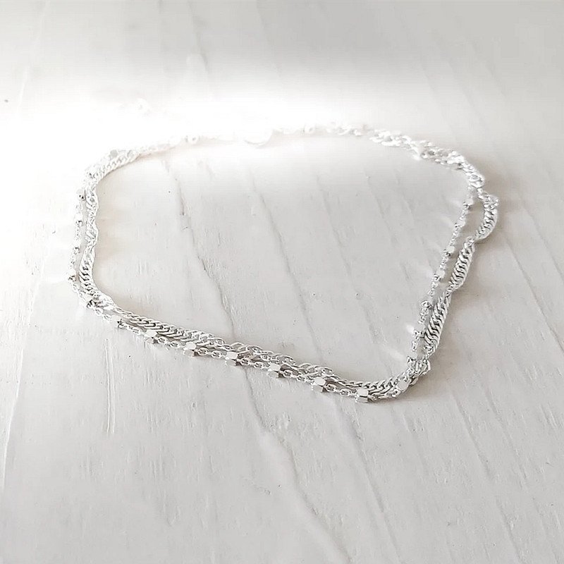 Stacked Twisted-link Chain Bracelet For Women