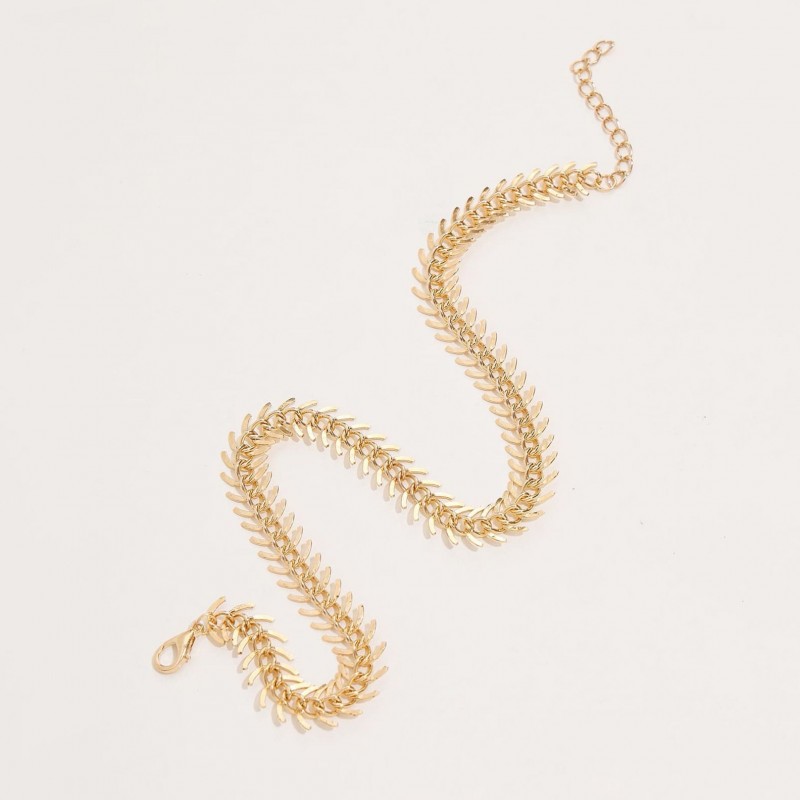 Fishbone Chain Short Necklace Clavicle Women's Necklace