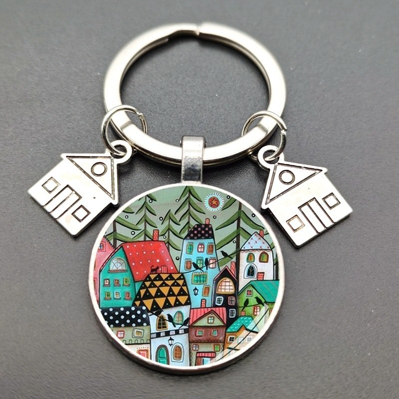 Crystal Glass Keychain Pendant Creative Letters