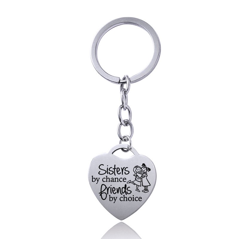 Stainless Steel Heart Sisters Best Friends Inspira...