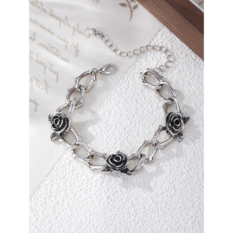 Retro-style Fashionable Rose-shaped Personalized Bracelet