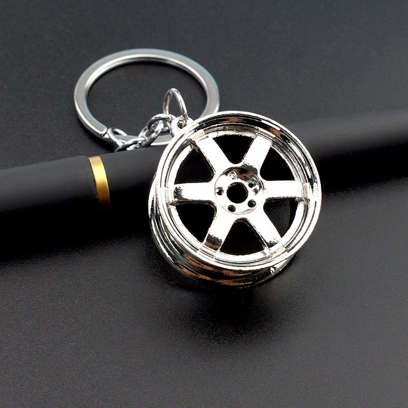 Creative Stereo Car Modification Fittings Wheel Hub Metal Keychains