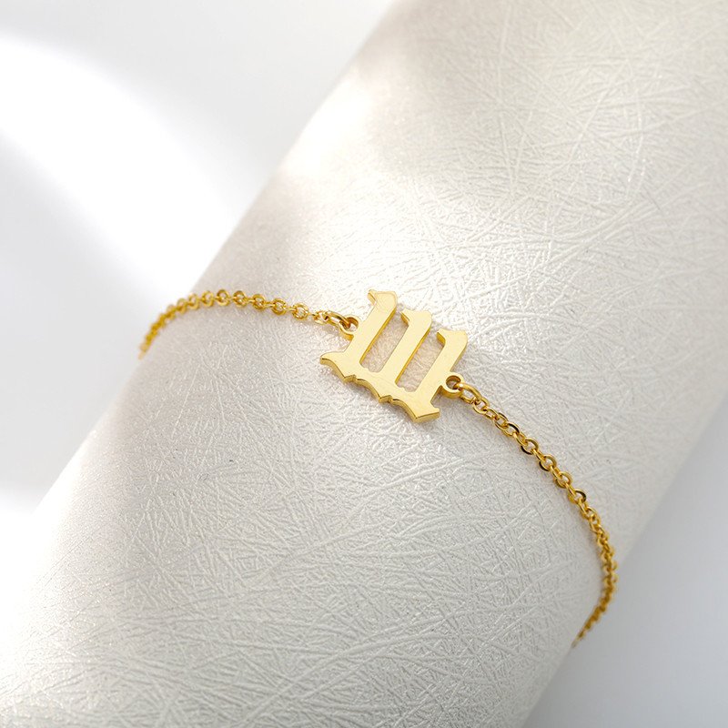 Personalized Lucky Angel Number Bracelet Stainless...