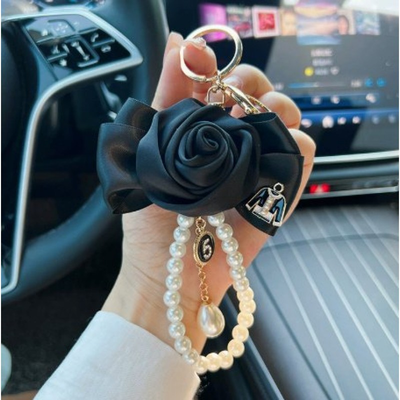 Bow Pearl Metal Keychains Decoration