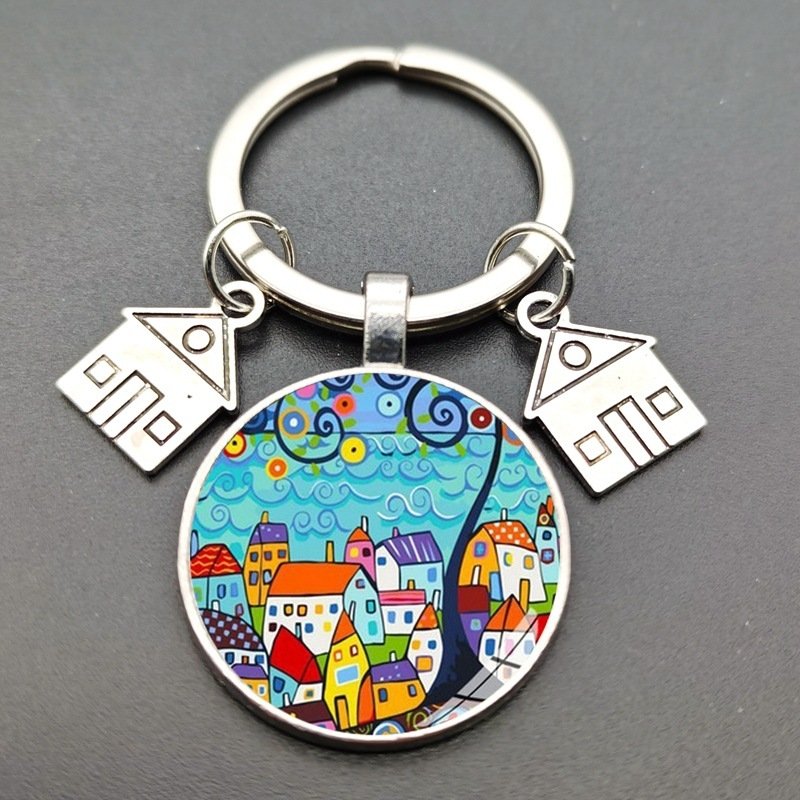 Crystal Glass Keychain Pendant Creative Letters