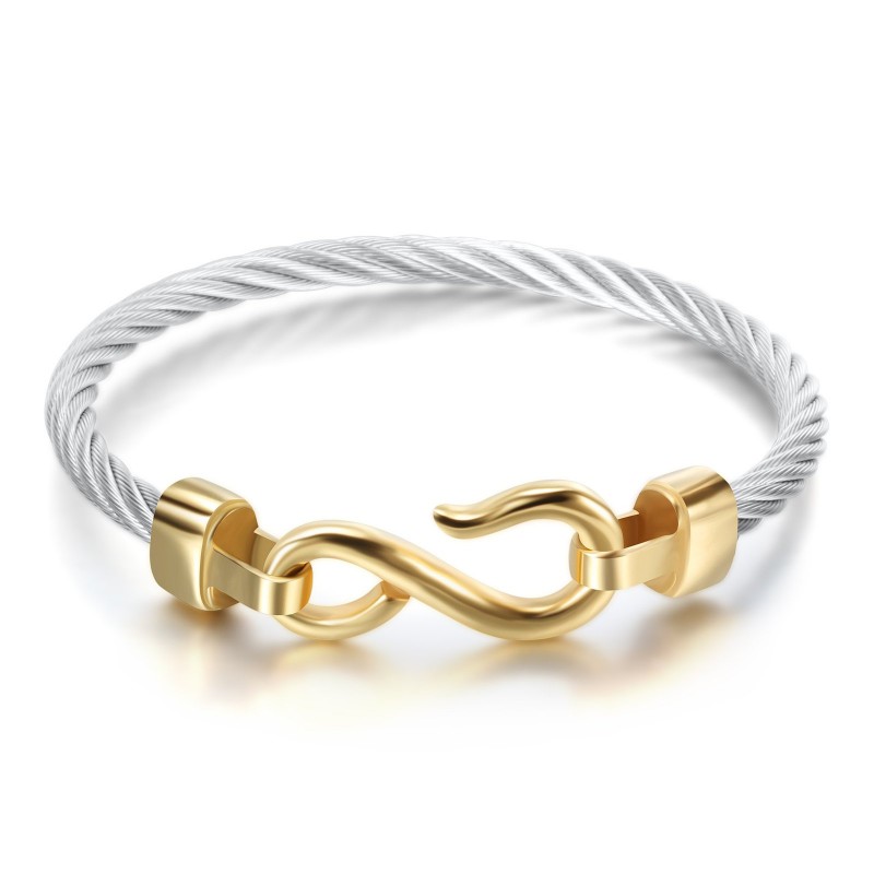 Steel Fish Hook Shape Figure 8 Titanium Steel Bracelet Stainless Steel Jewelry