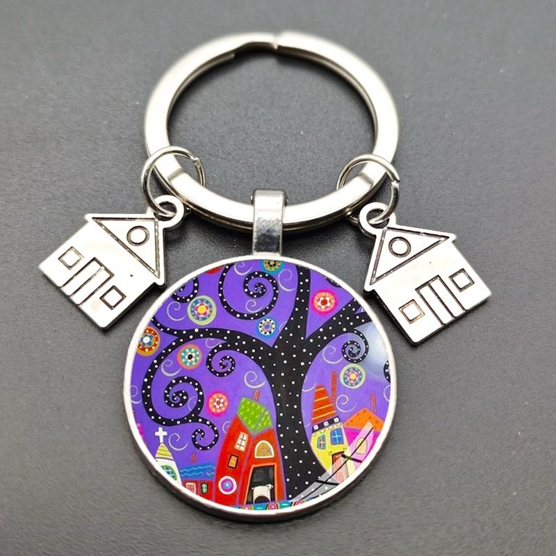 Crystal Glass Keychain Pendant Creative Letters