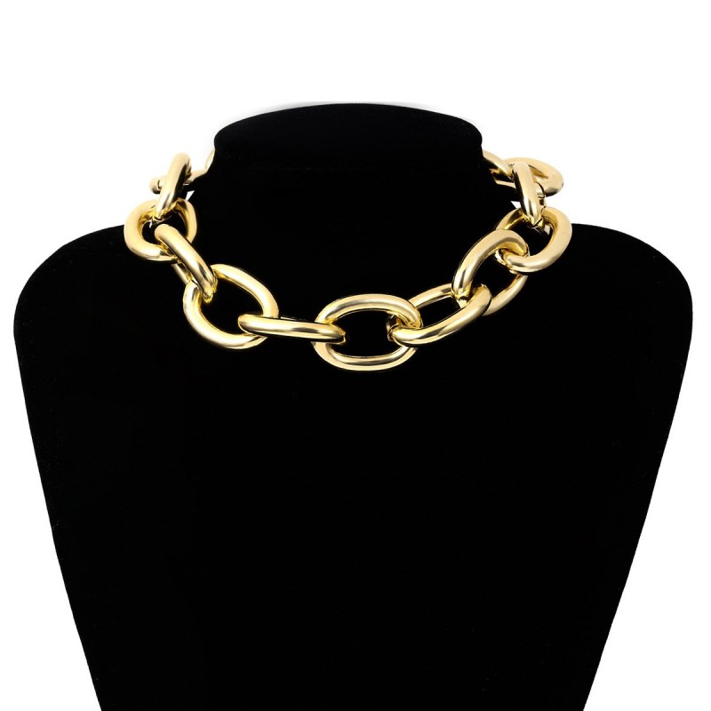Retro Exaggerated Punk Metal Necklace Women's Neck...