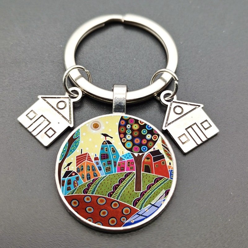 Crystal Glass Keychain Pendant Creative Letters