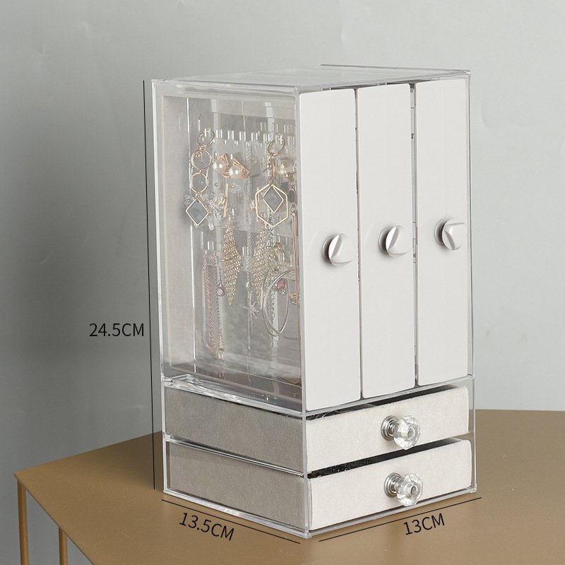 Transparent Jewelry Storage Box Jewelry Organizer Dustproof Display