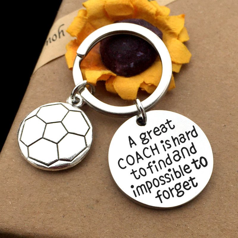 Stainless Steel Lettering Keychain Basketball Base...