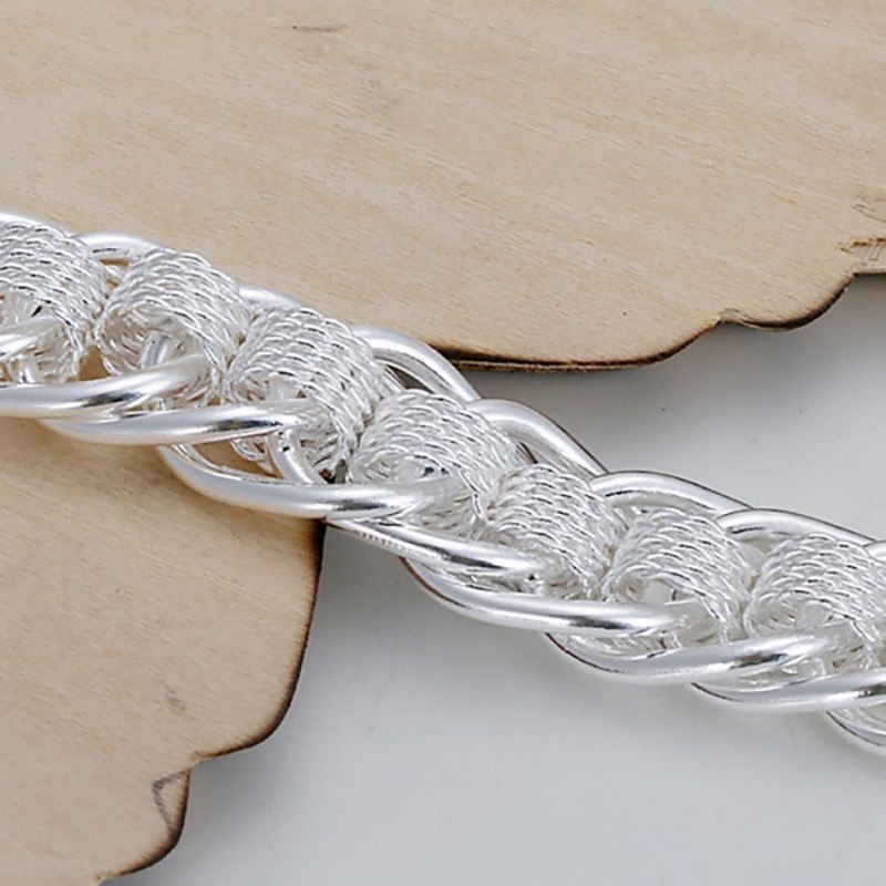 Womens Knitted Circle Retro Large-Tooth Bracelet