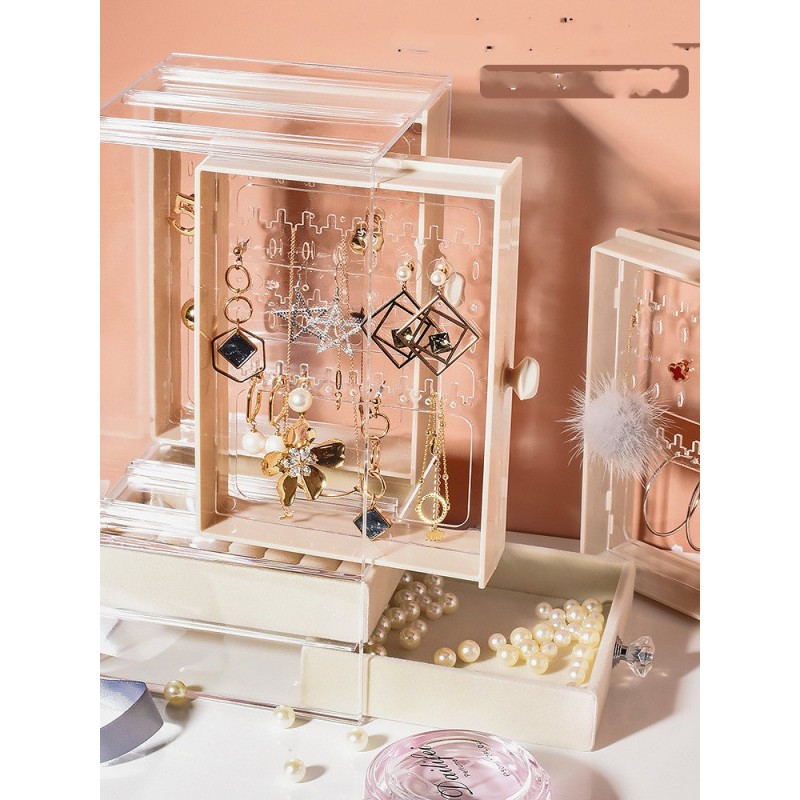 Transparent Jewelry Storage Box Jewelry Organizer Dustproof Display