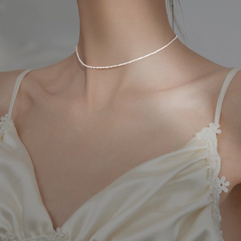 Necklace Female Clavicle Chain Starry Sterling Sil...