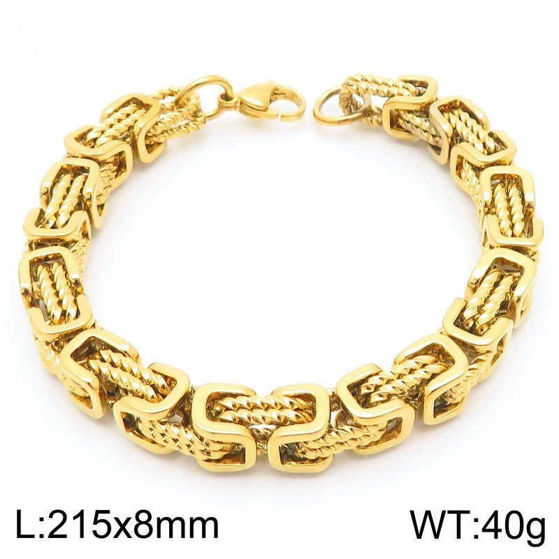 Retro Style Minimalist Hand Knotted Titanium Steel Mens Bracelet