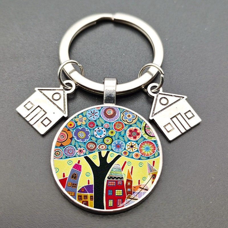 Crystal Glass Keychain Pendant Creative Letters