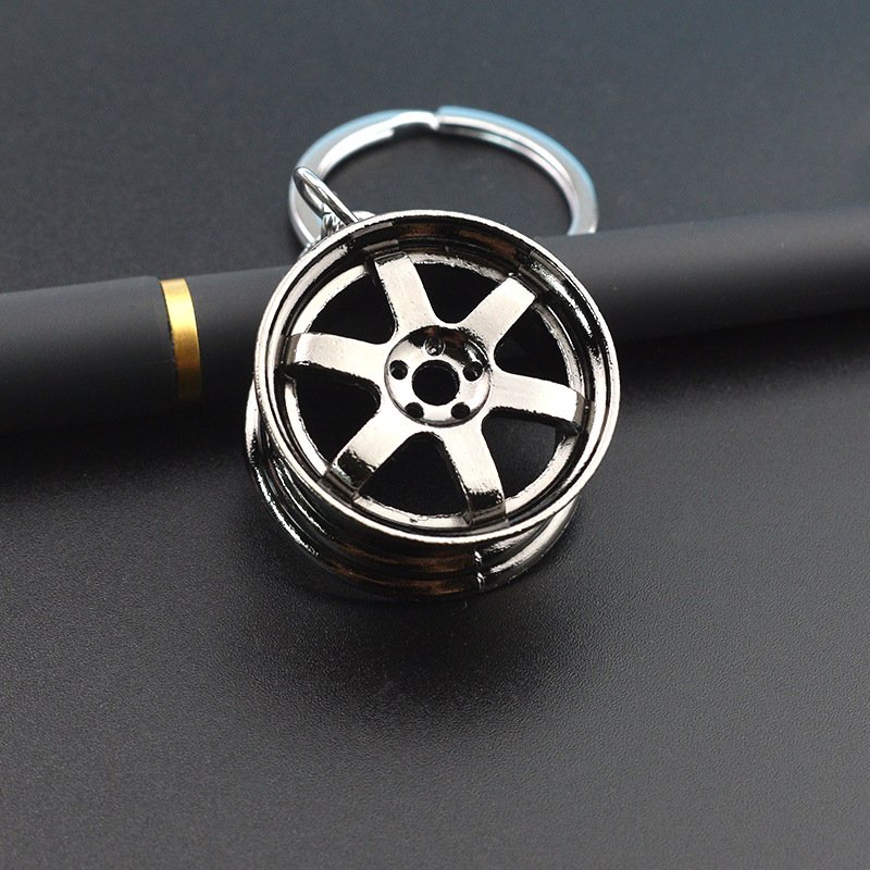 Creative Stereo Car Modification Fittings Wheel Hub Metal Keychains