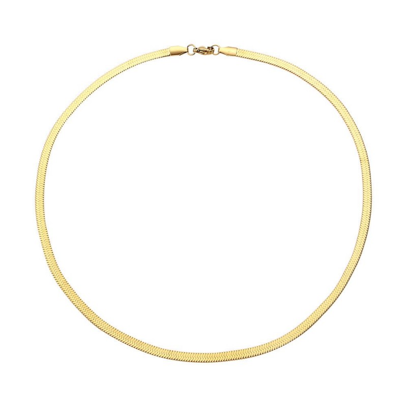 Women's Simple Stainless Steel Gold Plated Snake Chain