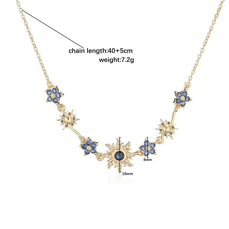 Colored Diamond Daisy And Sunflower Bracelet Necklace