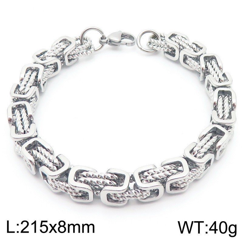Retro Style Minimalist Hand Knotted Titanium Steel Mens Bracelet